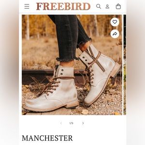 Freebird Manchester Combat Boots - White Snakeskin